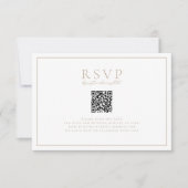 Tijdloze wijnstokken Beige Crest QR-code RSVP Kaartje (Voorkant)
