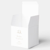 Tijdloze wijnstokken beige kuif bruiloft monogram bedankdoosjes (Geopend)