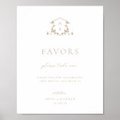 Tijdloze wijnstokken Beige kuif gunst teken Poster (Voorkant)