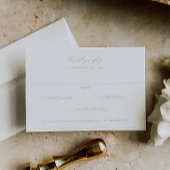 Tijdloze wijnstokken Beige Monogram Bruiloft Crest RSVP Kaartje