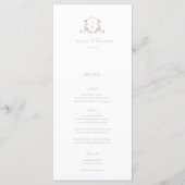 Tijdloze wijnstokken bruiloft Crest Menu en dank u (Voorkant)