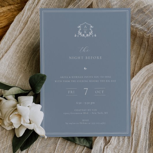 Tijdloze wijnstokken de nacht voor Dusty Blue Kaart