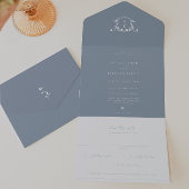 Tijdloze Wijnstokken Stoffig Blauw Monogram Bruilo All In One Uitnodiging