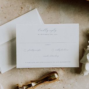 Tijdloze Wijnstokken Stoffig Blauw Monogram Bruilo RSVP Kaartje