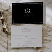 Tijdloze wijnstokken Zwart Crest Maaltijd keuze RSVP Kaartje