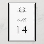 Tijdloze wijnstokken Zwart Crest Tafelnummer (Achterkant)