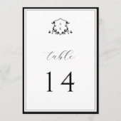 Tijdloze wijnstokken Zwart Crest Tafelnummer (Voorkant)