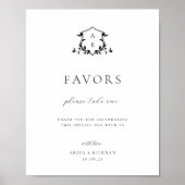 Tijdloze wijnstokken zwart kam gunst teken poster (Voorkant)