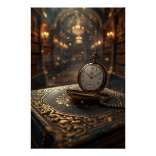 Tijdloze Wijsheid – De Gouden Klok van Kennis Perfect Poster