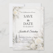 Tijdloze Winterhuwelijk Save The Date (Voorkant)