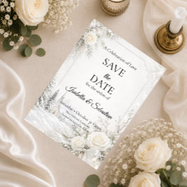 Tijdloze Winterhuwelijk Save The Date