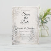 Tijdloze Winterwoud Elegantie Bruiloft Save The Date (Staand voorkant)