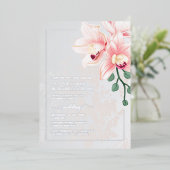 Tijdloze zachte roze orchidee bruiloft uitnodiging (Staand Voorkant)