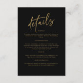 Tijdloze zwart en gouden bruiloft informatiekaartje (Voorkant)