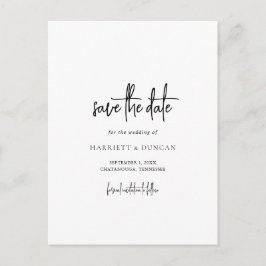 Tijdloze zwart-wit bruiloft Save the Date Aankondigingskaart