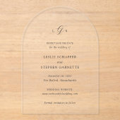 Tijdloze zwart-wit bruiloft Save the Date Acryl Uitnodigingen (Voorkant)