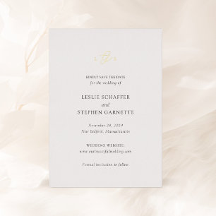 Tijdloze zwart-wit bruiloft Save the Date Folie Uitnodiging