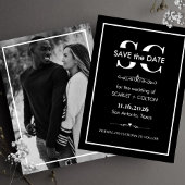 Tijdloze zwart-wit bruiloft Save the Date Kaart