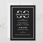 Tijdloze zwart-wit bruiloft Save the Date Kaart (Voorkant)