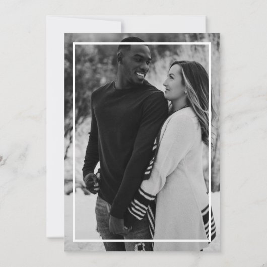 Tijdloze zwart-wit bruiloft Save the Date Kaart (Achterkant)