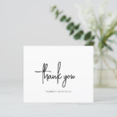 Tijdloze zwart-wit budget bruiloft Dank u (Staand voorkant)