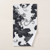 Tijdloze zwart-wit elegante bloemen bad handdoek (Handdoek)