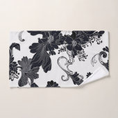 Tijdloze zwart-wit elegante bloemen bad handdoek (Handdoek)