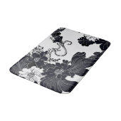 Tijdloze zwart-wit elegante bloemen badmat (Gekanteld)