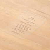 Tijdloze zwart-wit elegante bruiloft acryl uitnodigingen (Laagn)