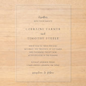 Tijdloze zwart-wit elegante bruiloft acryl uitnodigingen (Voorkant)