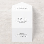 Tijdloze zwart-wit elegante bruiloft all in one uitnodiging (Buiten)