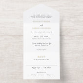 Tijdloze zwart-wit elegante bruiloft all in one uitnodiging (Binnenkant)