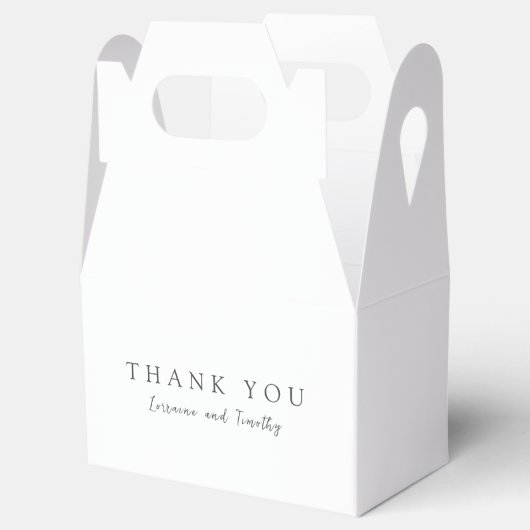 Tijdloze zwart-wit elegante bruiloft bedankdoosjes (Geopend)