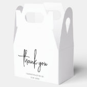 Tijdloze zwart-wit elegante bruiloft bedankdoosjes (Geopend)