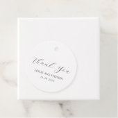 Tijdloze zwart-wit elegante bruiloft bedankjes labels (In situ)