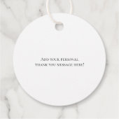 Tijdloze zwart-wit elegante bruiloft bedankjes labels (Achterkant)