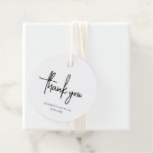 Tijdloze zwart-wit elegante bruiloft bedankjes labels (In situ)