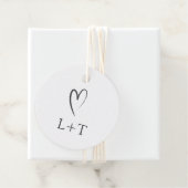 Tijdloze zwart-wit elegante bruiloft bedankjes labels (In situ)