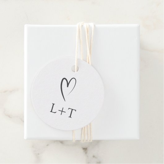 Tijdloze zwart-wit elegante bruiloft bedankjes labels (In situ)