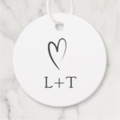 Tijdloze zwart-wit elegante bruiloft bedankjes labels (Voorkant)