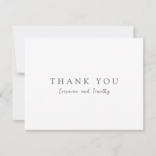 Tijdloze zwart-wit elegante bruiloft bedankkaart (Voorkant)