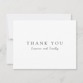 Tijdloze zwart-wit elegante bruiloft bedankkaart