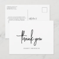 Tijdloze zwart-wit elegante bruiloft Dank u