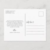 Tijdloze zwart-wit elegante bruiloft Dank u Briefkaart (Achterkant)