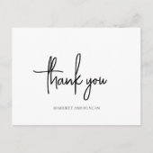 Tijdloze zwart-wit elegante bruiloft Dank u Briefkaart (Voorkant)