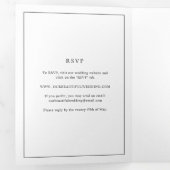 Tijdloze zwart-wit elegante bruiloft drieluik uitnodiging (Binnenzijde eerst)