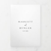 Tijdloze zwart-wit elegante bruiloft drieluik uitnodiging (Cover)