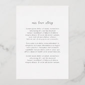 Tijdloze zwart-wit elegante bruiloft folie uitnodiging (Achterkant)