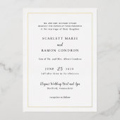 Tijdloze zwart-wit elegante bruiloft folie uitnodiging (Voorkant)