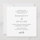 Tijdloze zwart-wit elegante bruiloft kaart (Voorkant)